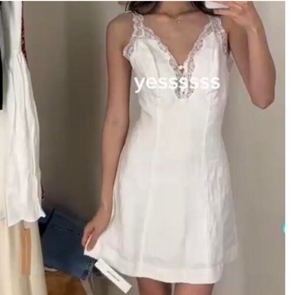 Reformation Dresses & Skirts - Reformation Kaya Linen Mini Dress Sz2 White